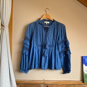 Sea New York blue beaded blouse - size 6